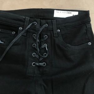 Rag & Bone Jeans NWOT 25 Black Skinny Lace Up
